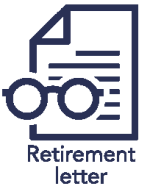 Retirement Letter Icon blue